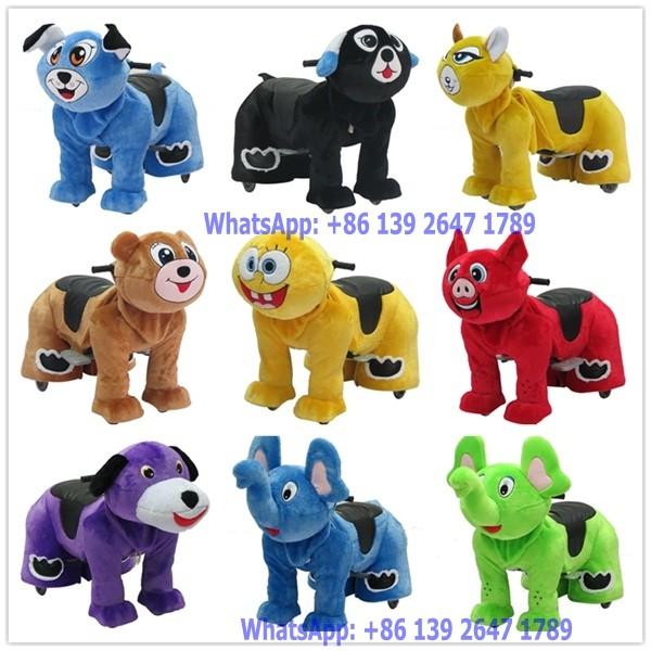 Outdoor Playground Battery Coin Operated Electric Plush Animal Rides For Kids