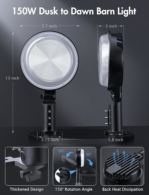 Waterproof IP65 Large Outdoor Barn Lights 12000LM 120° Viewing Angle