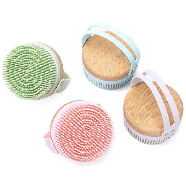 Cheap Cute Scrub Exfoliating Silicone Body Scrubber Brush Wet And Dry Dehumidification for sale