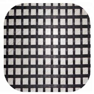 Quality Black Knitted Fiberglass Geogrid Fabric 25KN 50KN 100KN For Retaining Wall Road wholesale