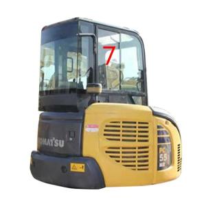 Quality DOT KOMATSU PC55MR Excavator Window Replacement Right Side Position No.7 wholesale