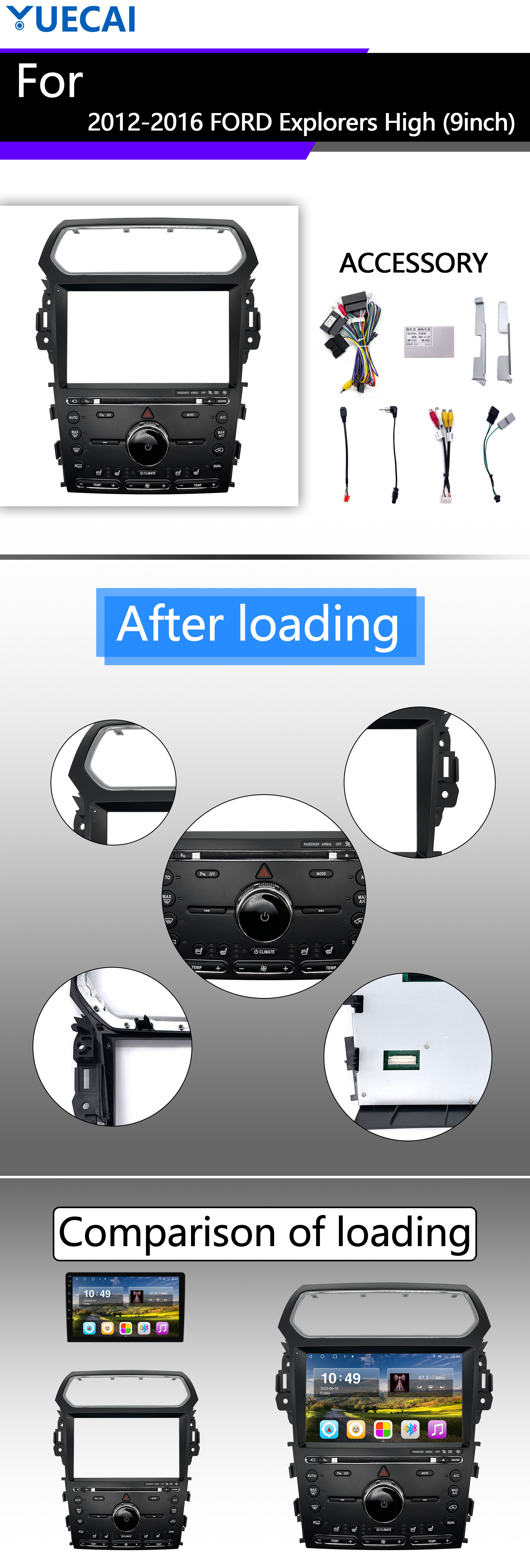 2012-2016 FORD Explorer Car Multimedia Player 9 Inch Android Car Radio