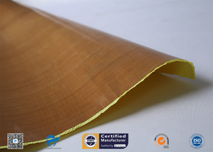 0.13mm Self - Adhesive Tape Brown PTFE Coated Fiberglass Fabric