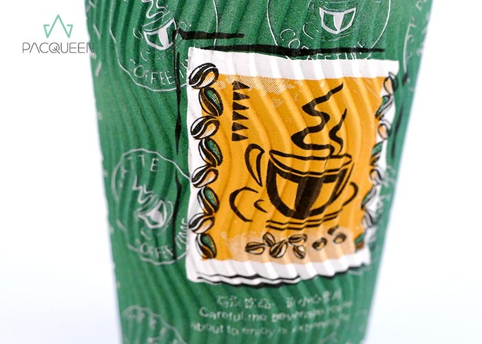 Industrial Personalized Ripple Paper Cups Superior Insulation Anti Leaking