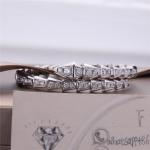 Italy Romance Serpenti Viper one-coil slim bracelet in 18K white gold set with