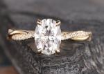 Mossianite 2.5ct Oval Engagement Ring 18K Rose Gold Material