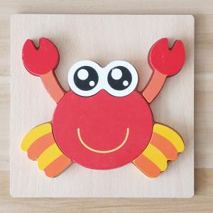 Quality Wooden Cartoon Animal 3D Puzzle Children Early Education Cognitive wholesale