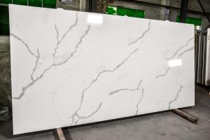 Quality Engineered White calacatta quartz kitchen countertops SGS wholesale