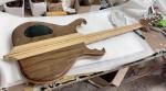 8 Strings Bass Guitar One Through Neck-Body Solid Walnut In Natural