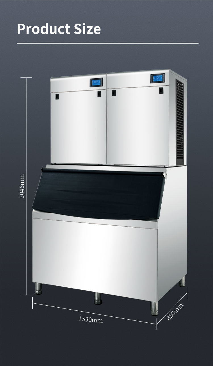 1000kg Professional Big Ice Cube Making Machine With LCD Touch Screen