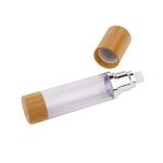 Plastic Dispenser Lotion Cosmetic Airless Bottle With Bamboo Pump
