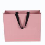 Pink Color Cardboard Bag Laminated Printed Luxury For Shopping / Gift