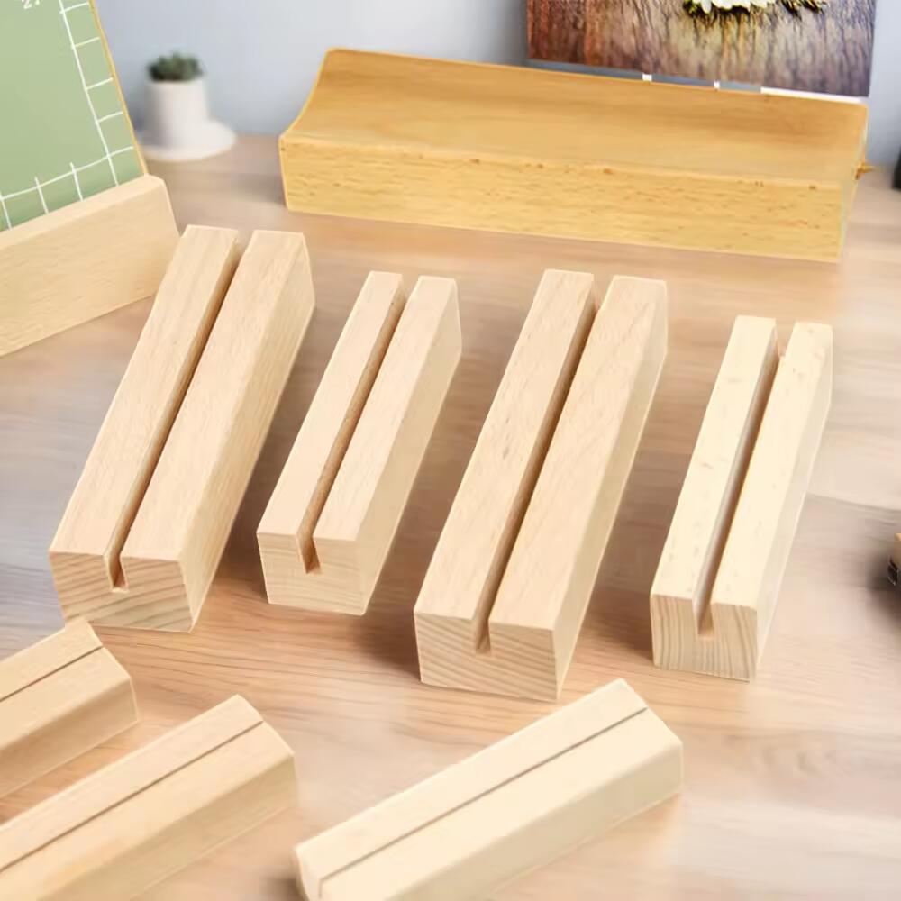 Assorted Wooden Calendar Base Photo Base Trading Card Stand Wooden Menu Card Holder Wooden Base