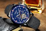 KINYUED J019-5 Tourbillon automatic mechanical genuine leather business