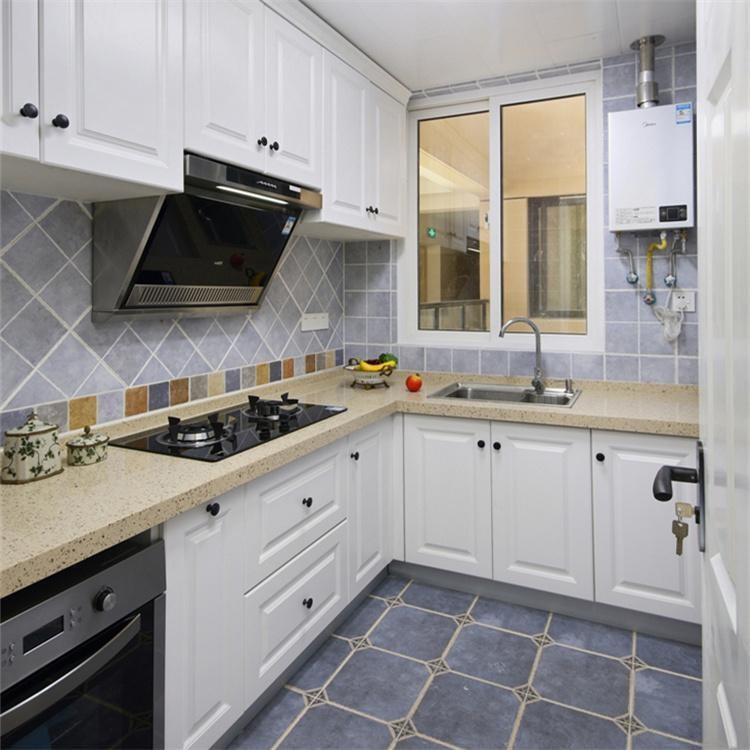 Luxury Wooden Quartz Stone Kitchen Countertop Cabinet Set OEM ODM Customized