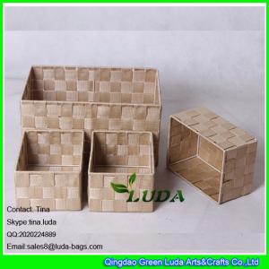 Quality LDKZ-003 set of four handwoven pp yard household storage basket wholesale