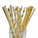 Disposable Compostable Baby Shower Paper Straws Earth Friendly No Polluting