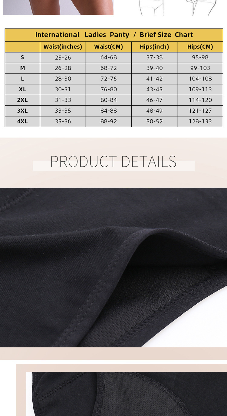 Menstrual High Absorbency Period Underwear 4 Layer Waterproof Period Pants