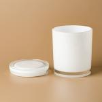 Empty 430ml Glass Cylinder Candle Holders 15 Oz Candle Jars With Lids