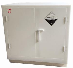 Quality Lab Solvent Plastic Double Door Small Corrosive Cabinet White Polypropylene Acid wholesale