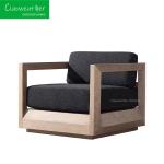 OutdoorFoam Cushion and Water-Resistant Fabric Luxury Teak Sofa Sets for Outdoor