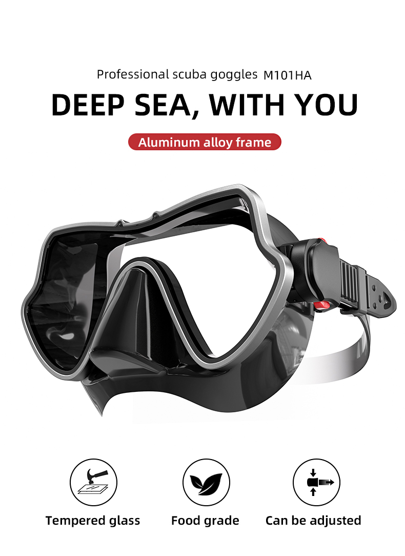 Underwater Diving Training Panoramic Snorkel Mask Goggles Waterproof