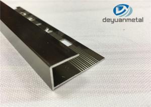 Quality Polishing Champagne Aluminium Edge Trim Profiles With Logo Punched SGS wholesale