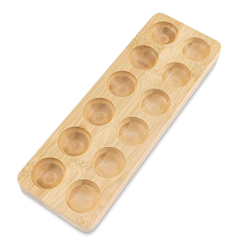 Bamboo Egg Tray For Countertop Or Refrigerator Rectangular Shape Ideal For Milk Shake