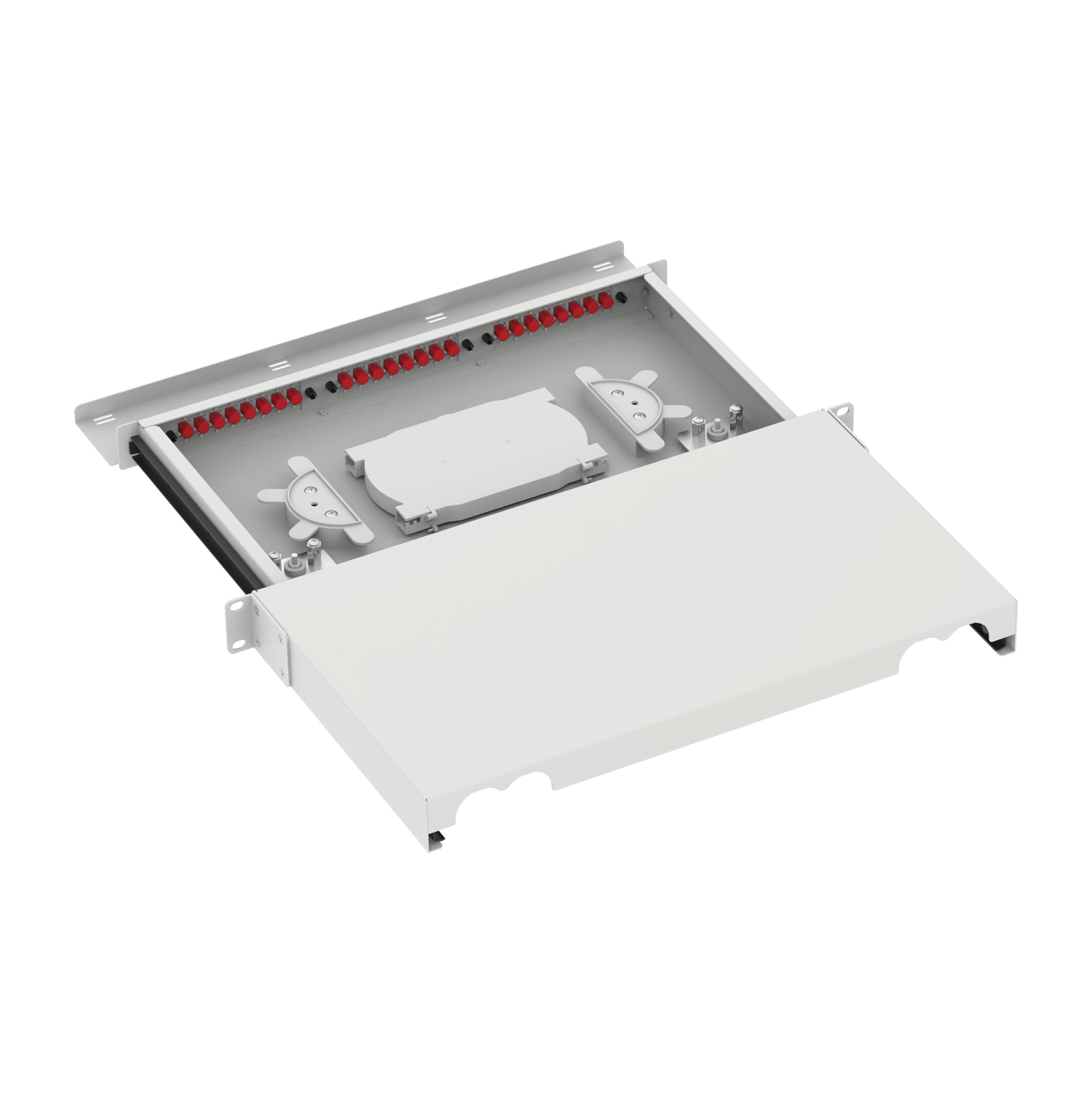 Gray 24 Port FC Type 1U Optic Fiber Distribution Patchpanel for FTTX in Data Center