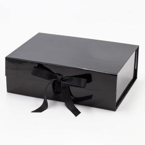 Quality 2mm Cardboard Paper Magnetic Packaging Boxes Garment Clothing Apparel Gift Black wholesale
