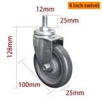 Industrial Caster Wheels 100mm 4 Inch Swivel Casters With Brake