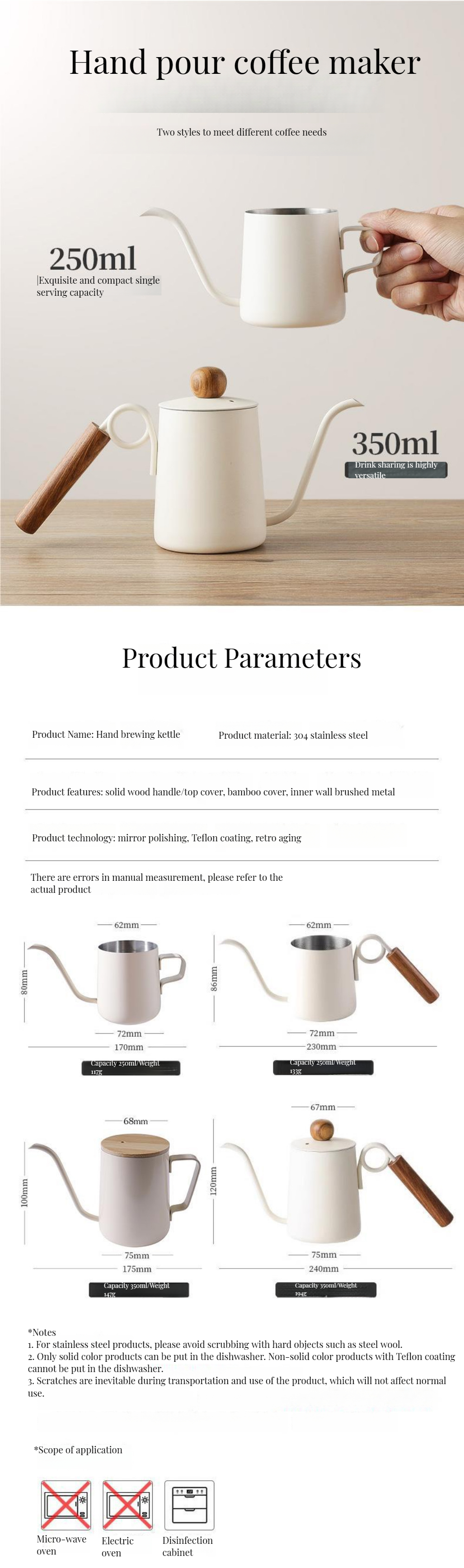 Coffee Making with Stainless Steel Gooseneck Coffee Maker and Long Mouth Drip Spout