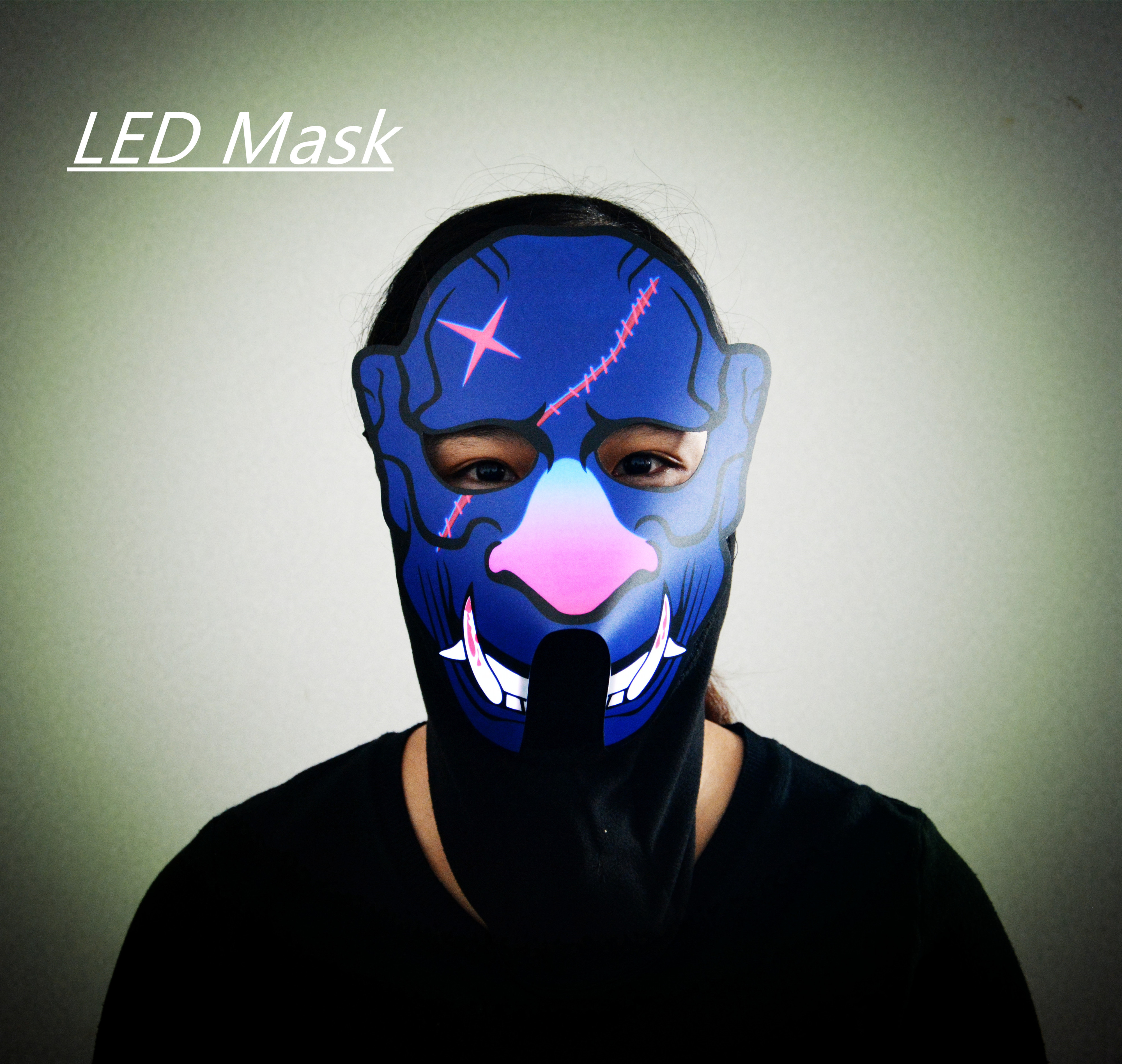 2018 New design for Halloween horror masks sound activated LED mask for Parties ,the mask of warcraft, EL mask