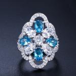 Crystal Rings For Women Circle CZ Ring Fashion Engagement Ring Jewelry Copper