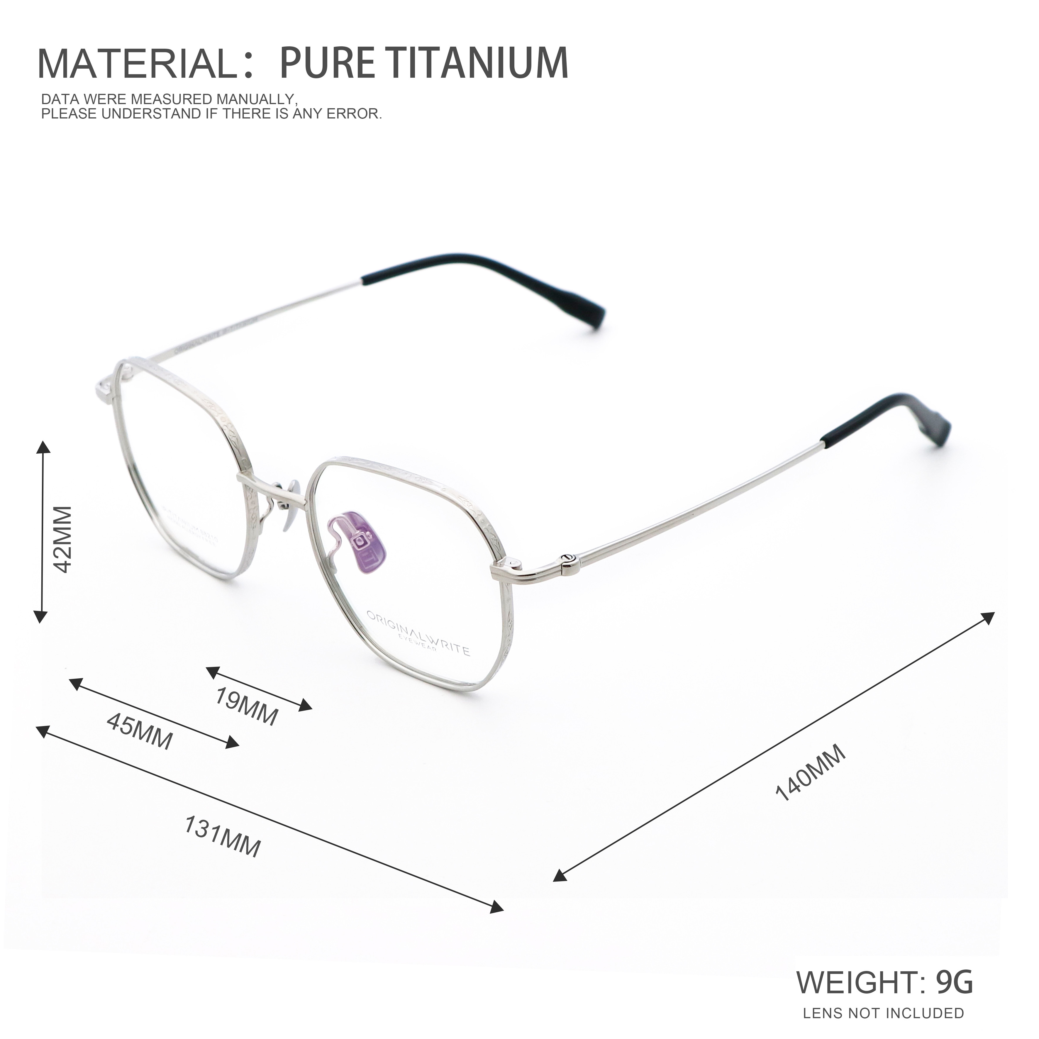 IP Plating Adjustable Pure Titanium Glasses Frames For Women Men