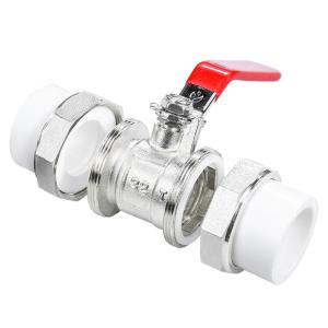 Quality PN16 Nickel Plating Metal Ball Valve Double Socket PPR Brass Ball Valve wholesale