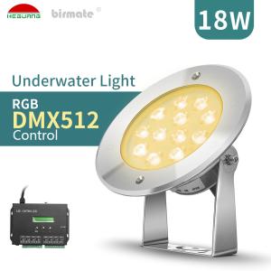 Quality SS316L 18W 1450ma Underwater LED Spotlights DMX512 Control IK10 wholesale