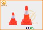 Roadside TPE Traffic Safety Cones With Reflective Sheeting , 45/70/90cm