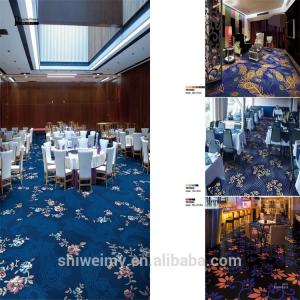 Quality China stock beautiful printed blue wall to wall nylon carpet wholesale