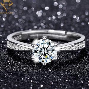 Quality Adjustable Womens Sterling Silver Diamond Wedding Rings wholesale