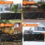 Outdoor Waterproof Patio Furniture Covers,420D Oxford Polyester Black Rectangula