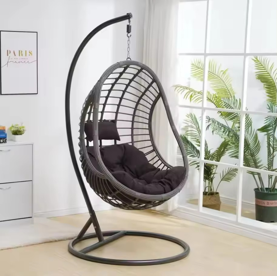 2 Years for Rattan Double Armchair Indoor Rocking Chair Lazy Balcony Rocking Household Hanging Basket Swing