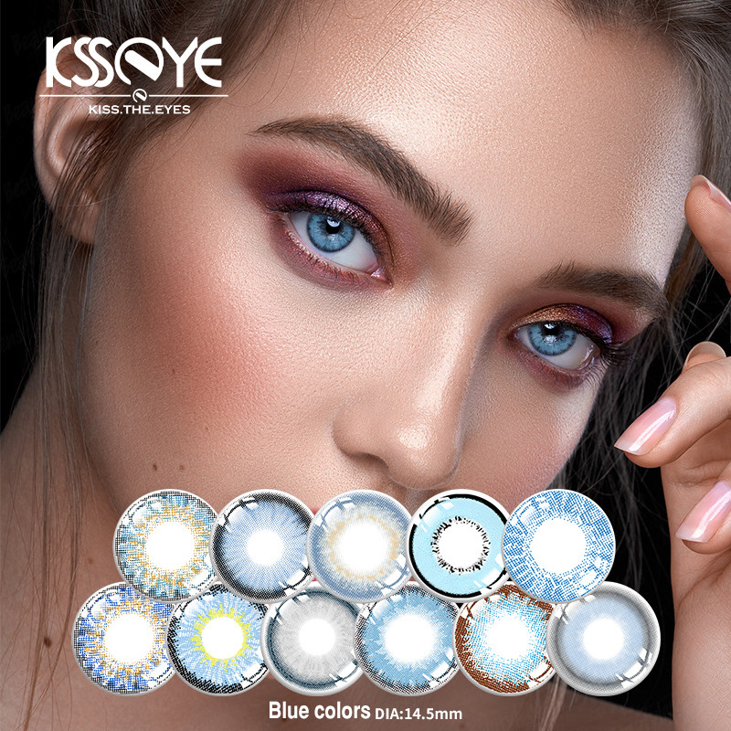 Eyes Natural Color Lens 2pcs Blue Beauty Contact Lenses Yearly For Cosmetic