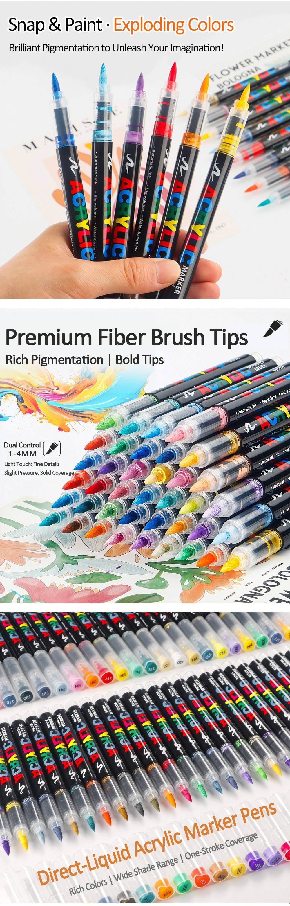 Colorful Painting Pens Students Direct Liquid Acrylic Marker Pen