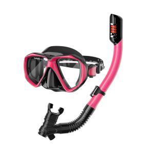 Quality Dry Tube Diving Face Mask And Snorkel Equipment Black White wholesale