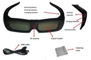 Quality Family Universal Active Shutter 3D Glasses USB Charge Reset Function wholesale