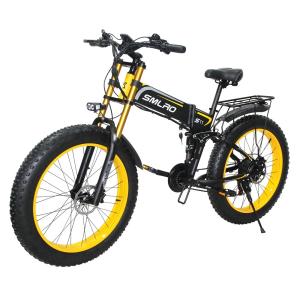 Quality 14AH Hidden Battery Fat Tire Folding Electric Bike , SMLRO Mountain Snow Ebike wholesale