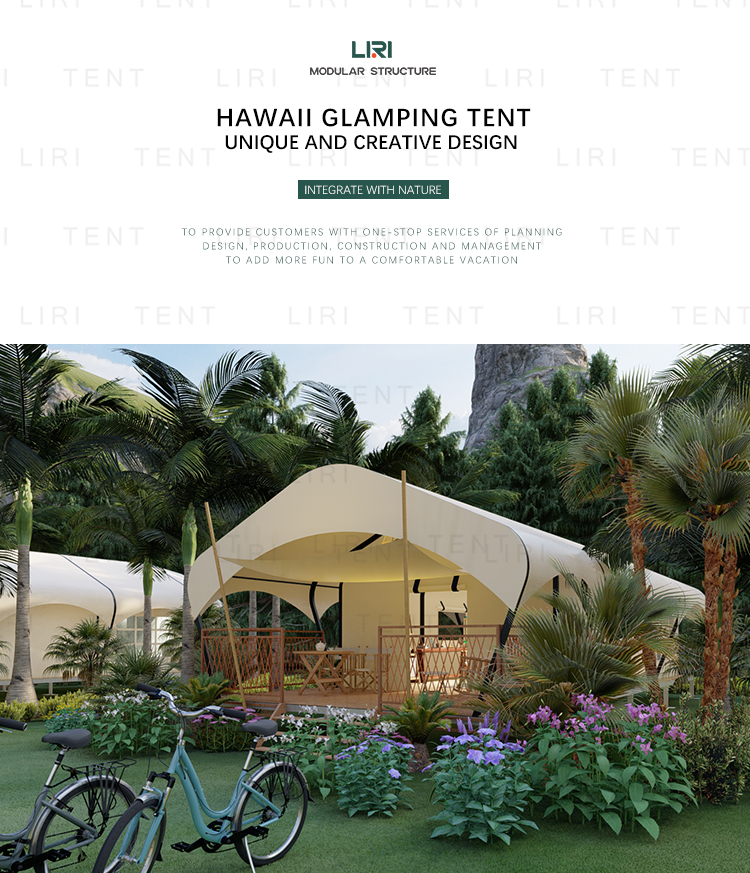 Luxury Hotel Resort Hawaii Dessert Glamping Tents With Bathroom Waterproof
