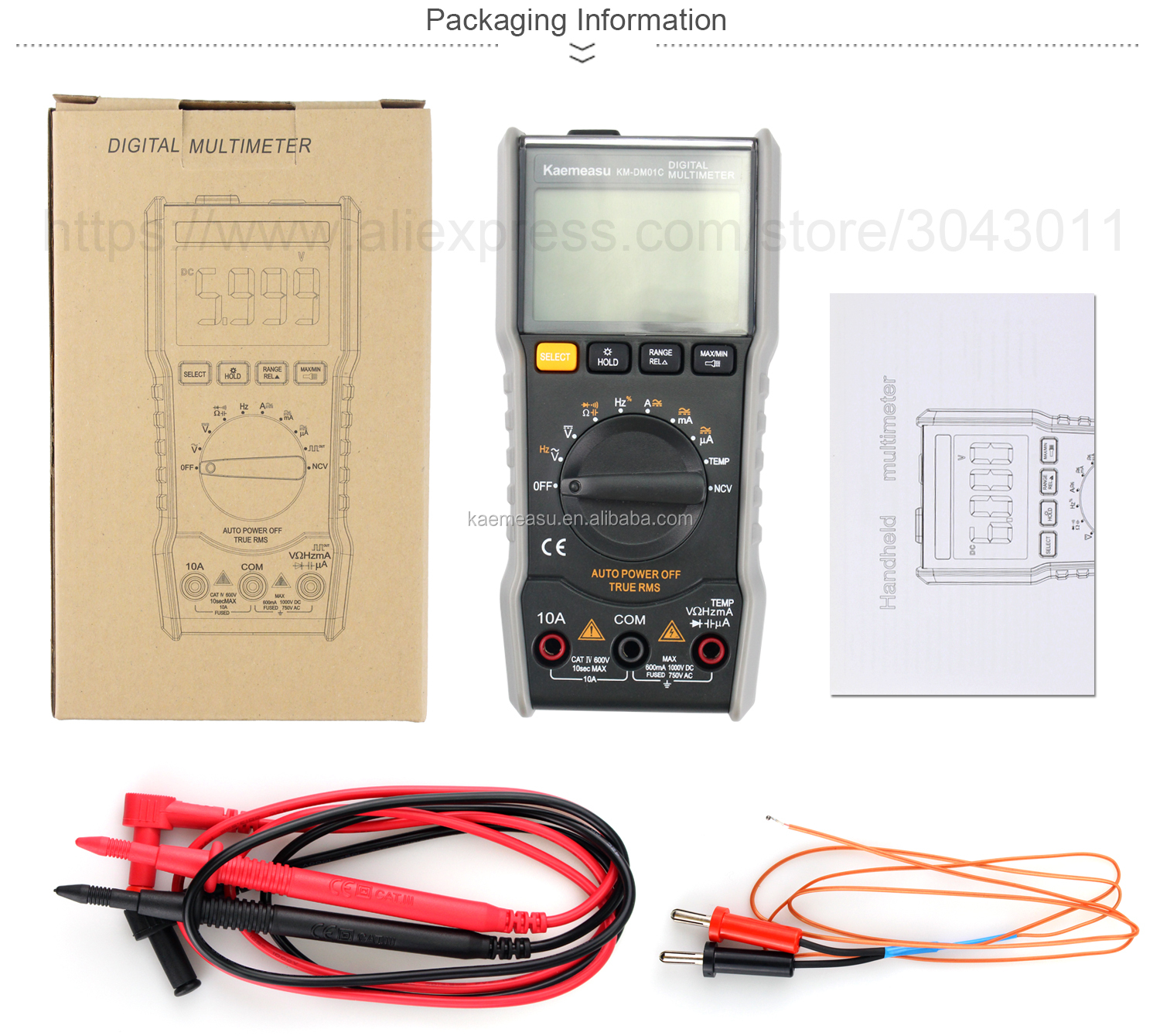 Mini portable NCV True RMS Live Wire/Naught wire Measurement auto range Pocket Digital Multimeters