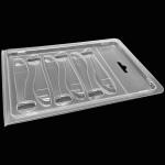 6 Cavity Disposable PVC Custom Fishing Lure Packaging Hinge Clamshell